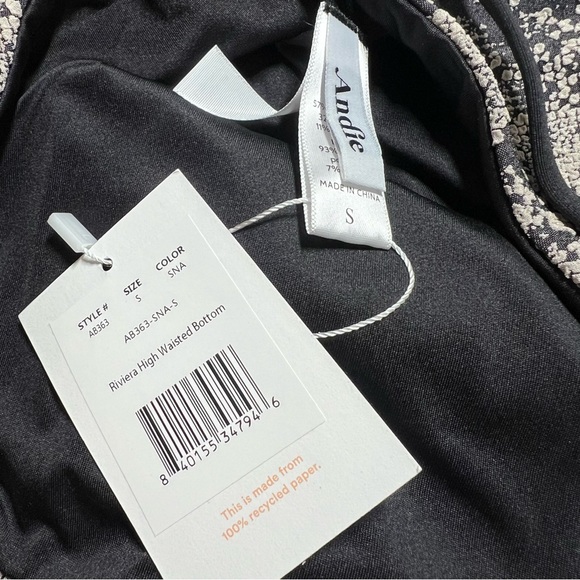 NWT Andie Swim The Riviera Bikini Bottom Textured Snakeskin Size Small S NEW - Picture 13 of 13